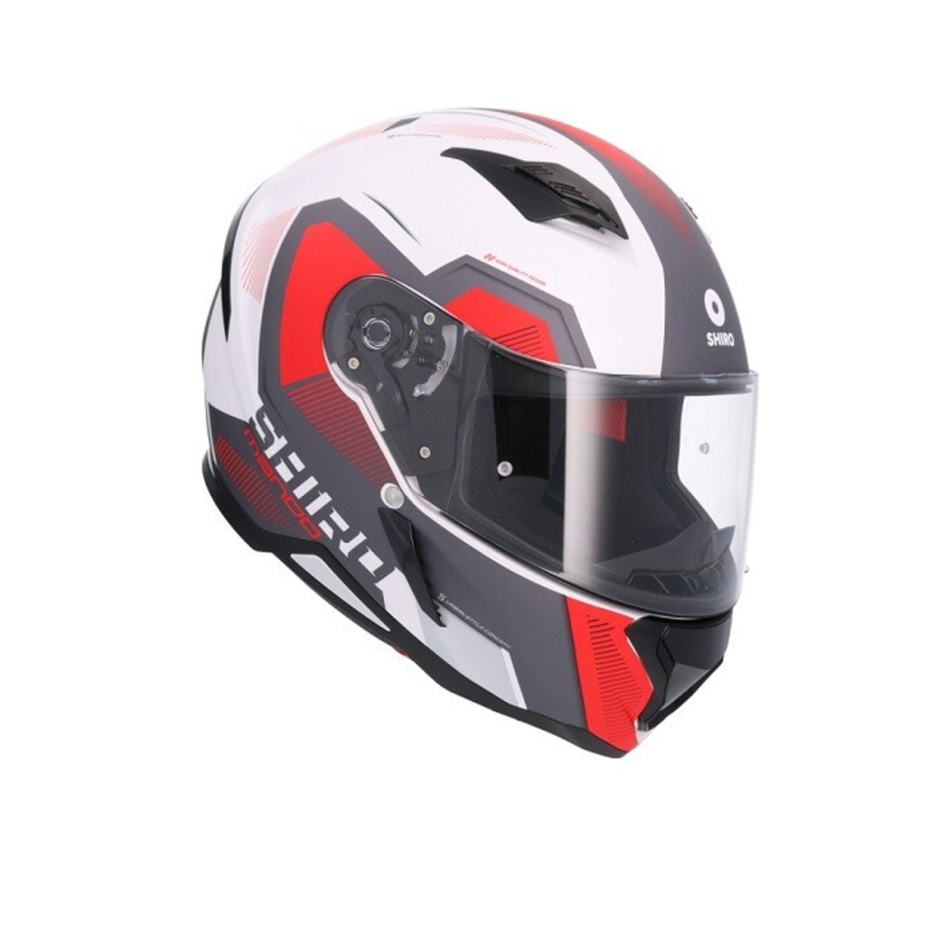 CASCO INTEGRAL SHIRO HUNTER SH-890 MANDO BLANCO-MATE-ROJO - 2