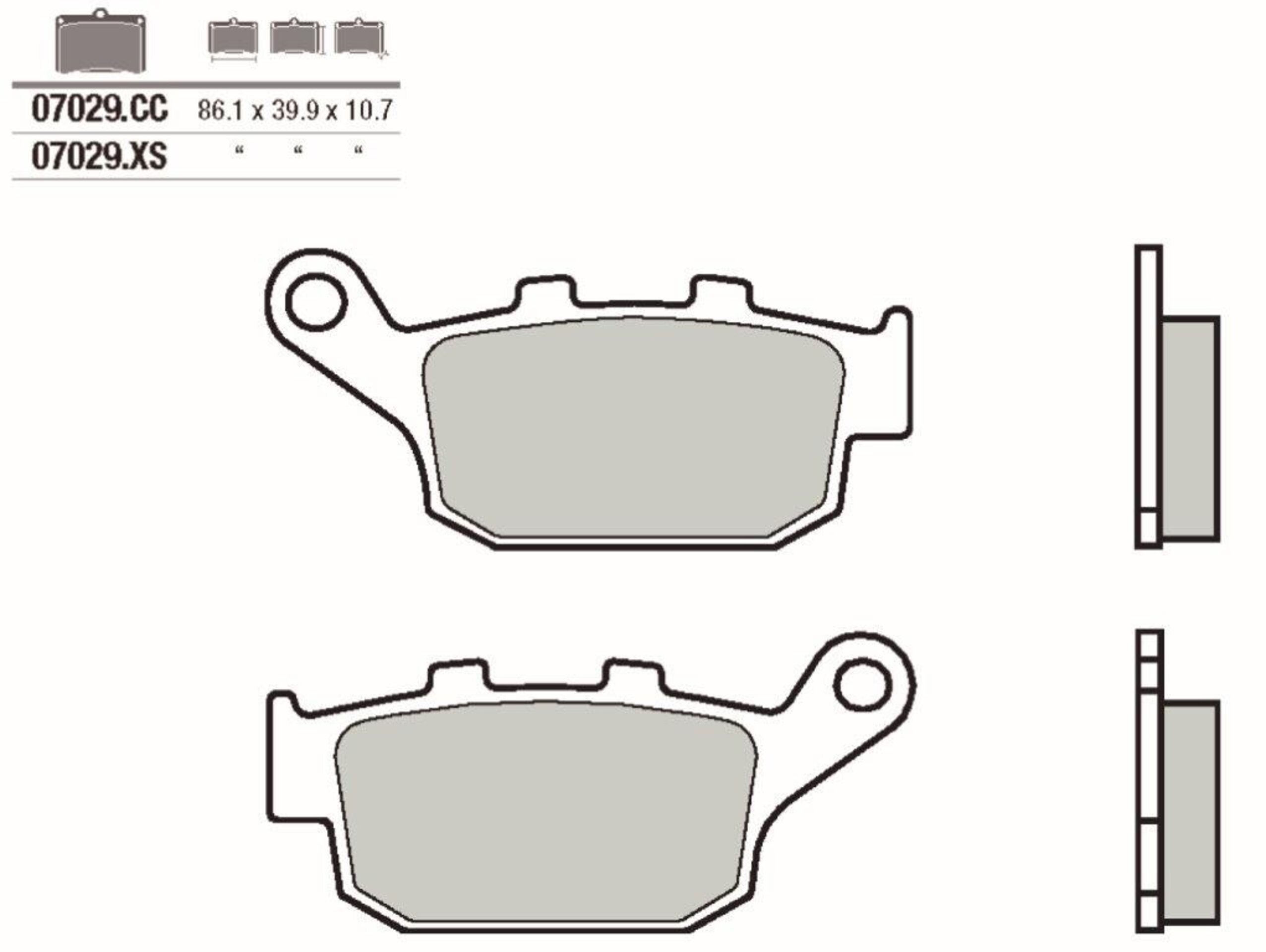Pastillas de freno Brembo genuinas 07029 - 1