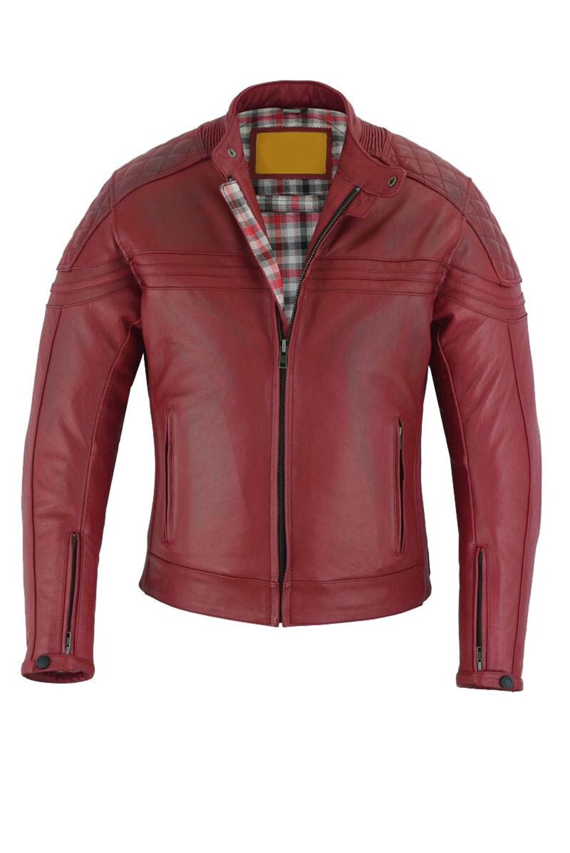 CHAQUETA DE MOTO DE CUERO INVICTUS EROS ROJA - 2