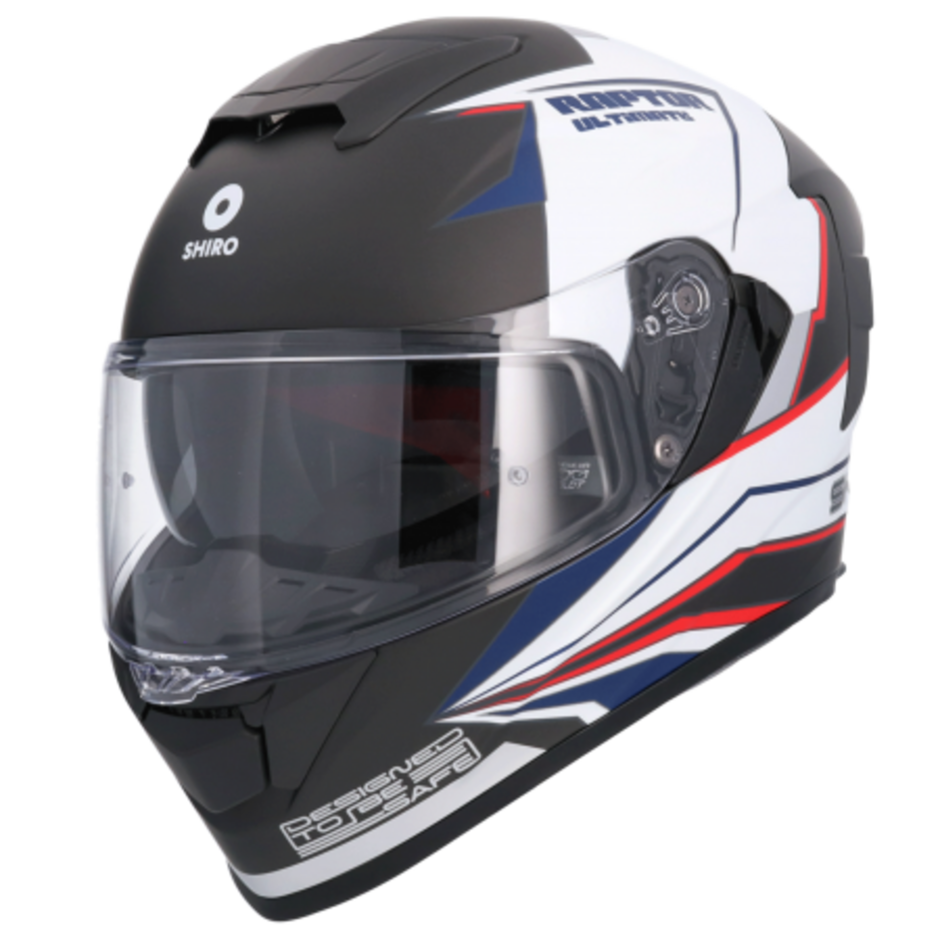 CASCO INTEGRAL SHIRO RAPTOR ULTIMATE NEGRO MATE BLANCO - 3