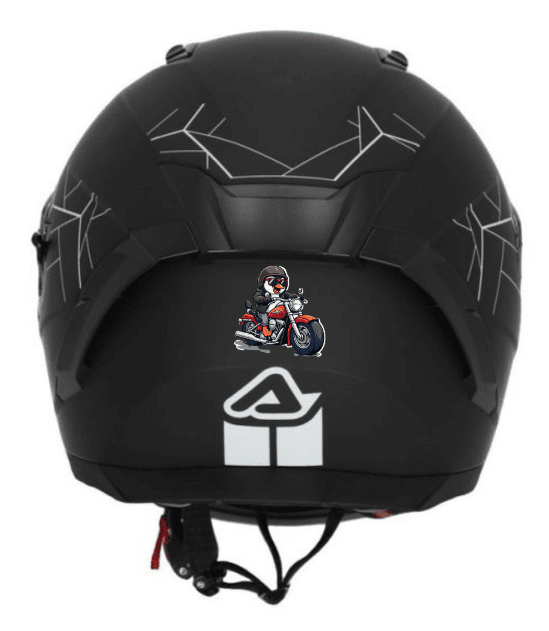 Pegatina Vinilo Pingüino Motero para Casco o Moto - 2