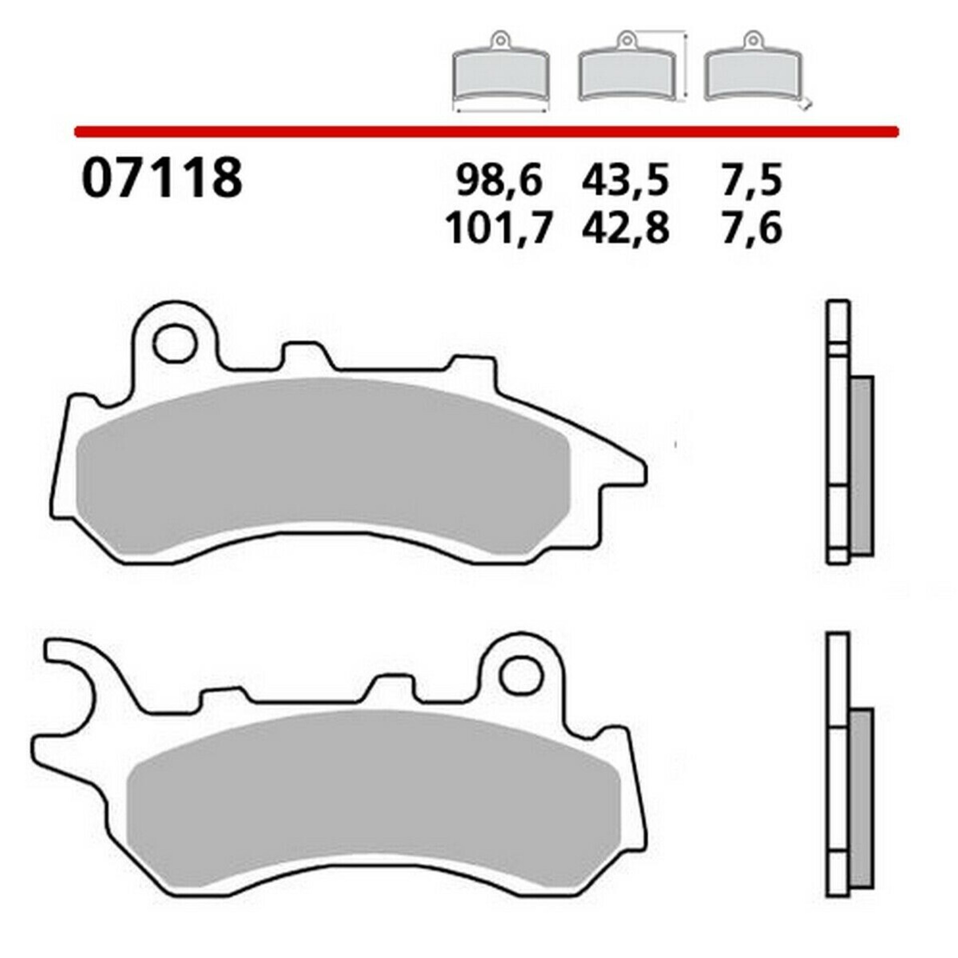 Pastillas freno Brembo sinterizadas 07118XS - 1