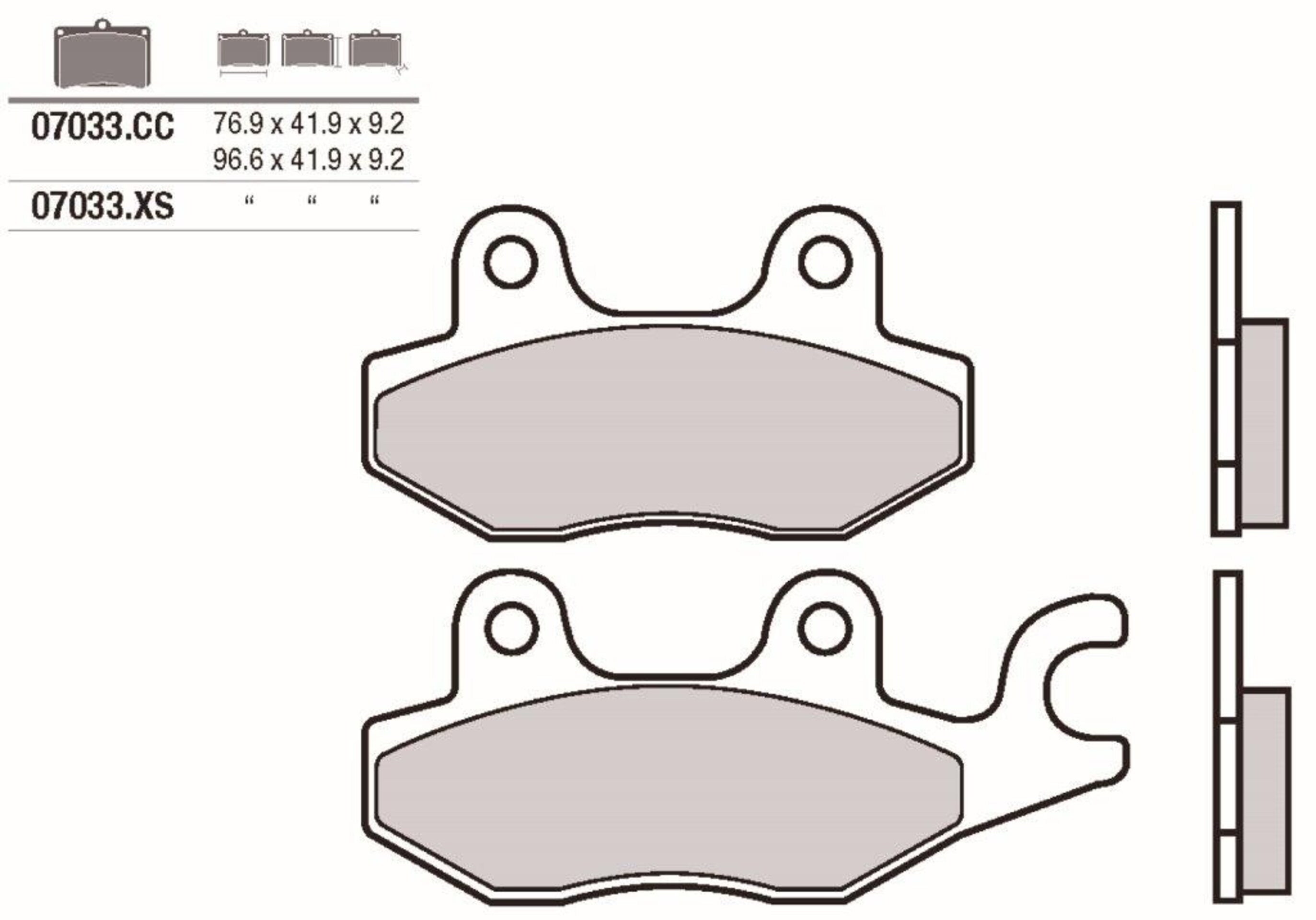 Pastillas de freno Brembo genuinas 07033 - 1