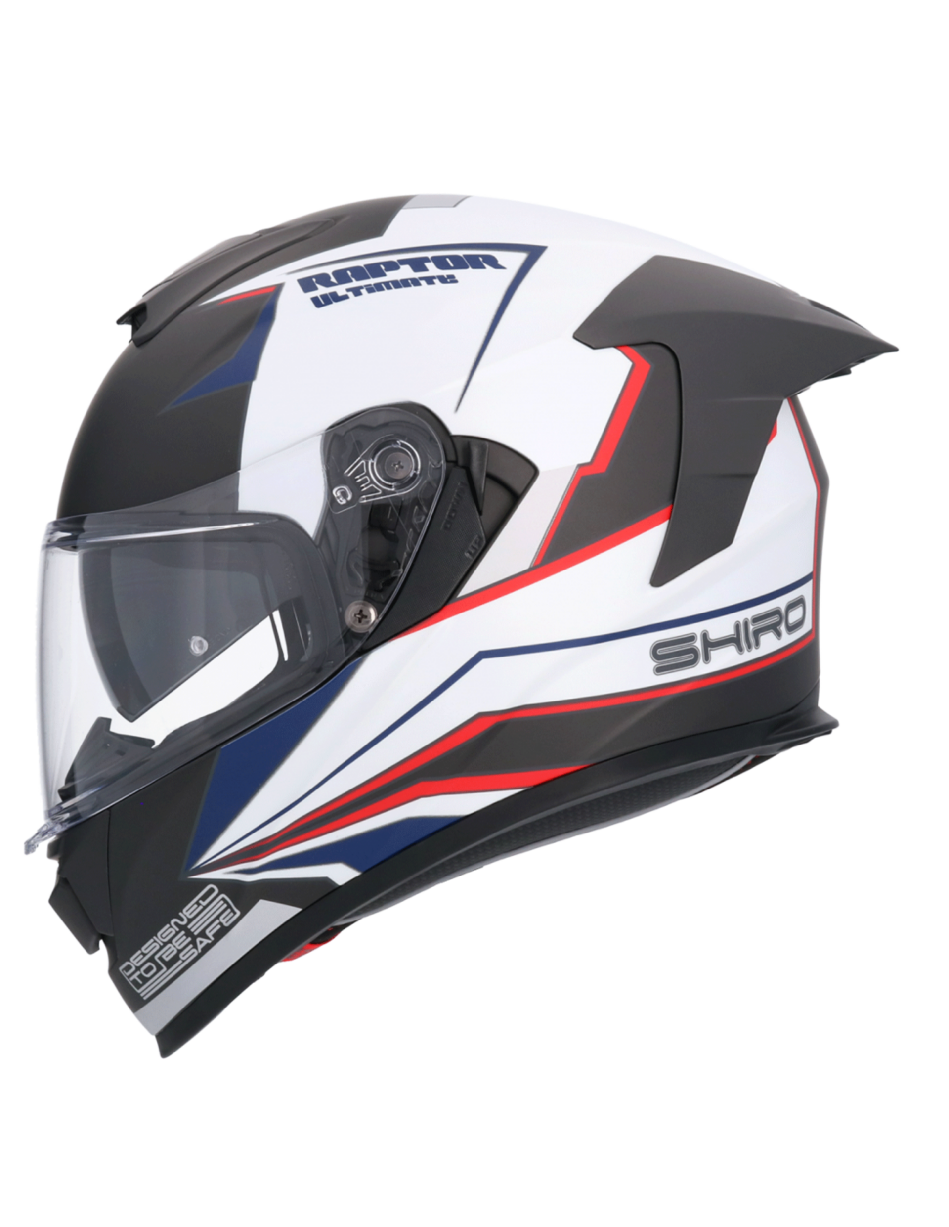 CASCO INTEGRAL SHIRO RAPTOR ULTIMATE NEGRO MATE BLANCO - 6