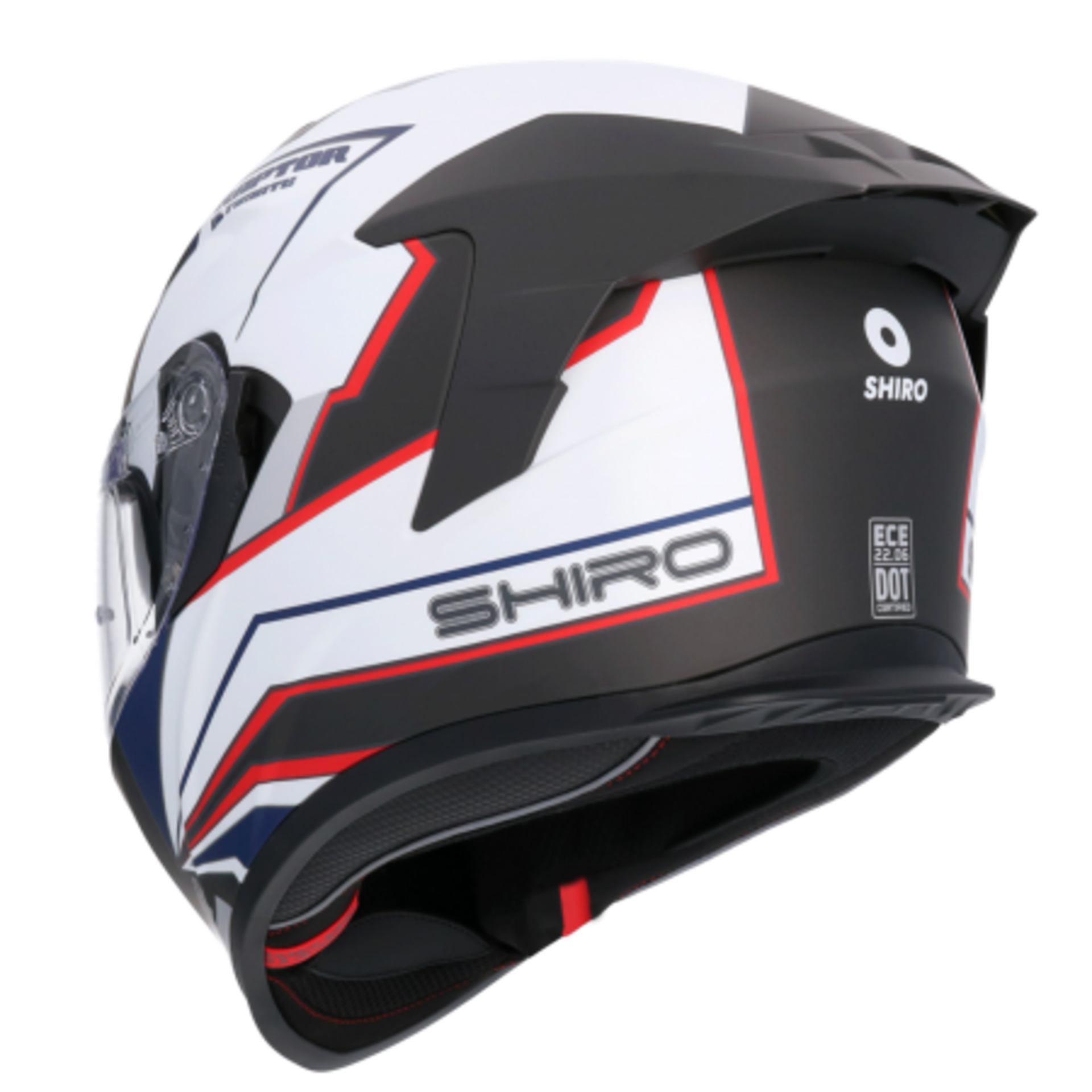 CASCO INTEGRAL SHIRO RAPTOR ULTIMATE NEGRO MATE BLANCO - 4