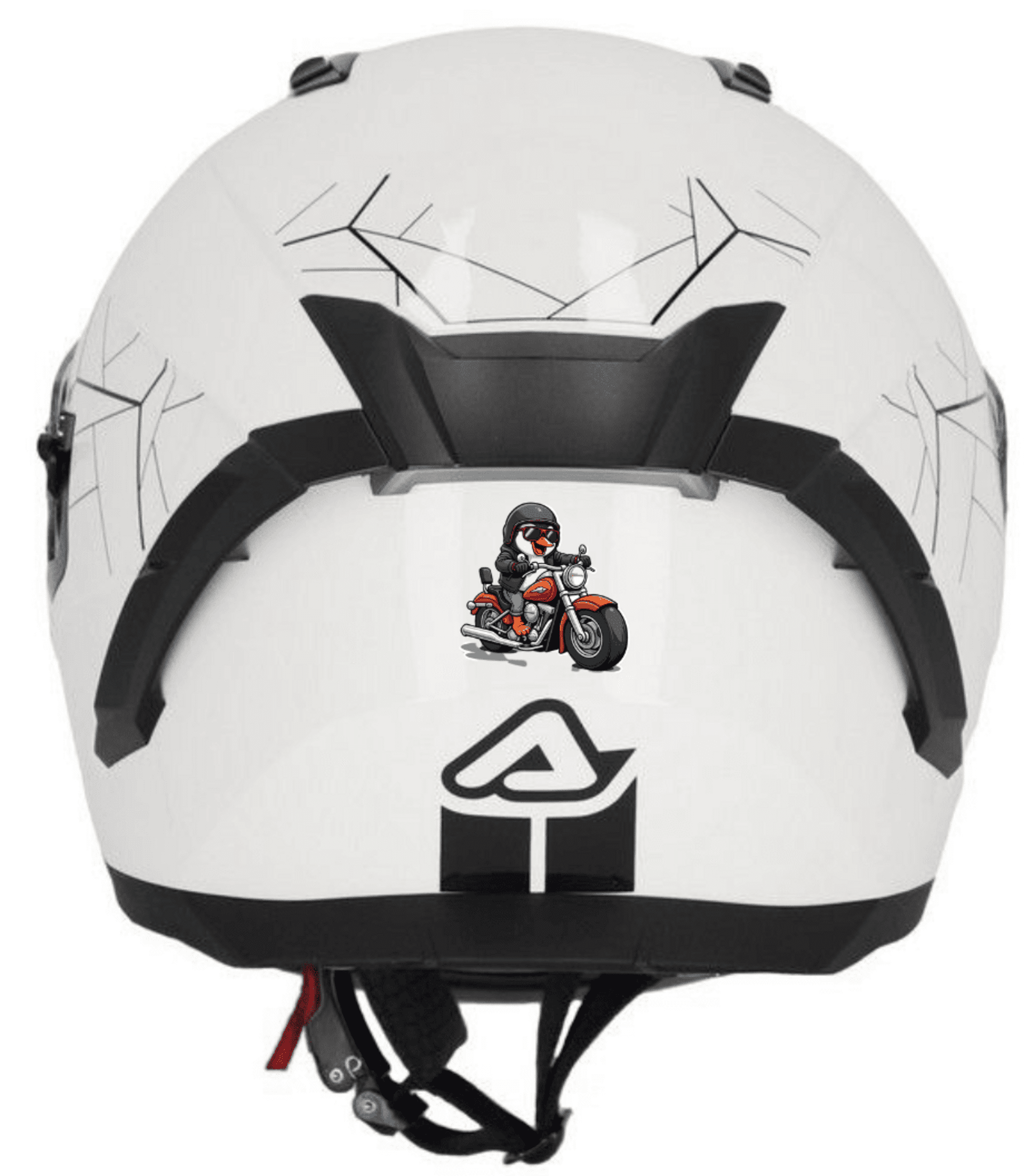 Pegatina Vinilo Pingüino Motero para Casco o Moto - 3