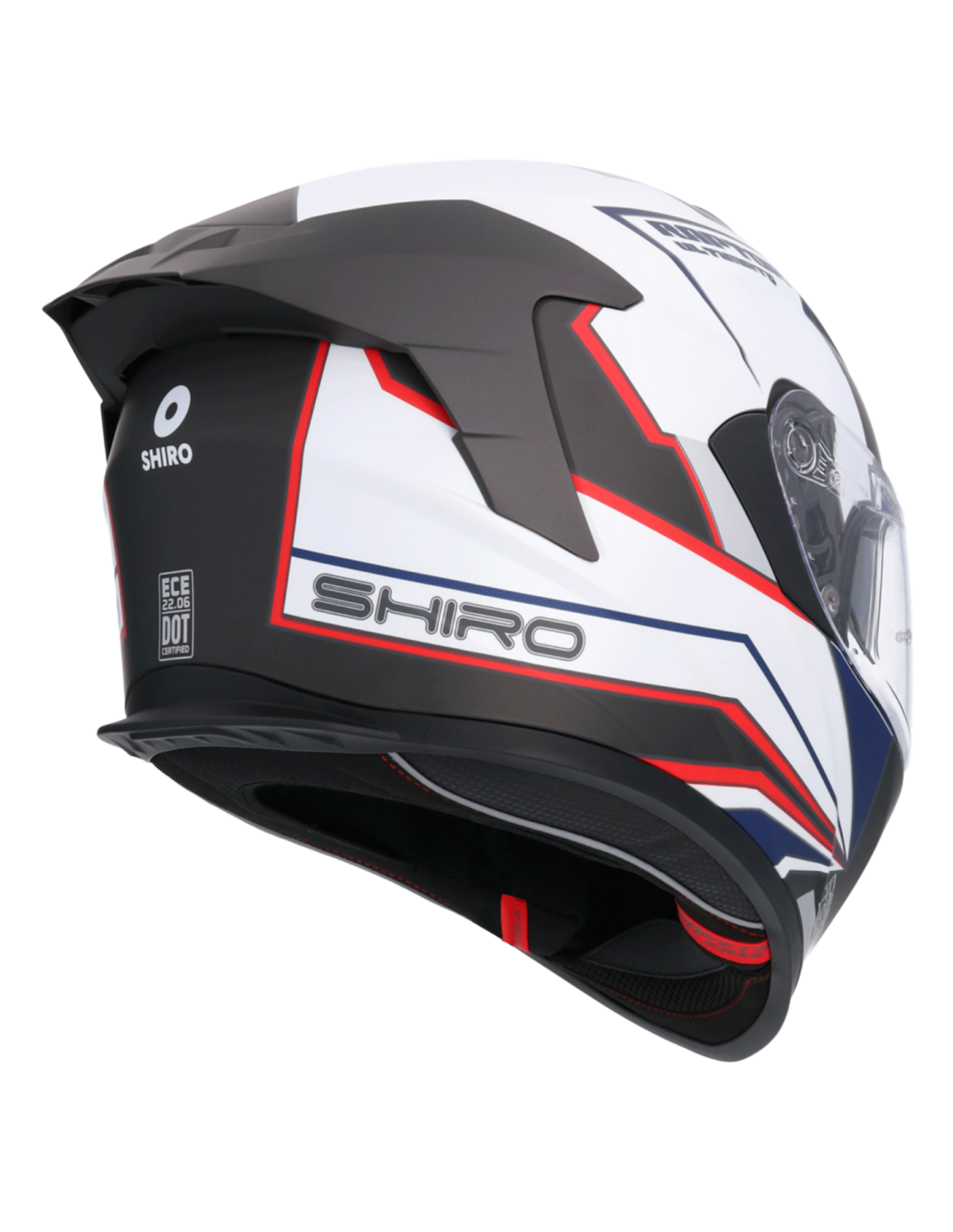 CASCO INTEGRAL SHIRO RAPTOR ULTIMATE NEGRO MATE BLANCO - 5