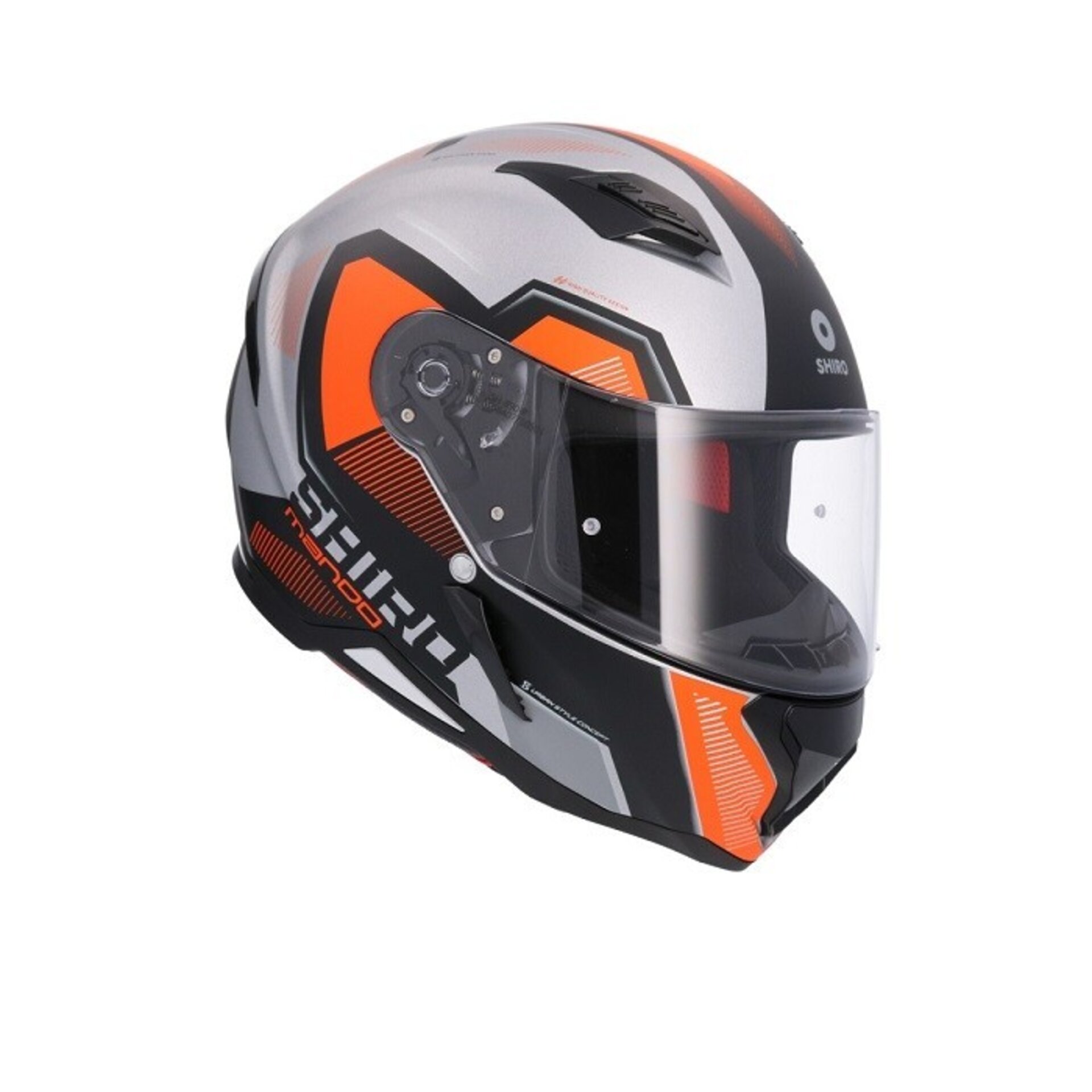 CASCO INTEGRAL SHIRO HUNTER SH-890 MANDO NARANJA PLATA - 3