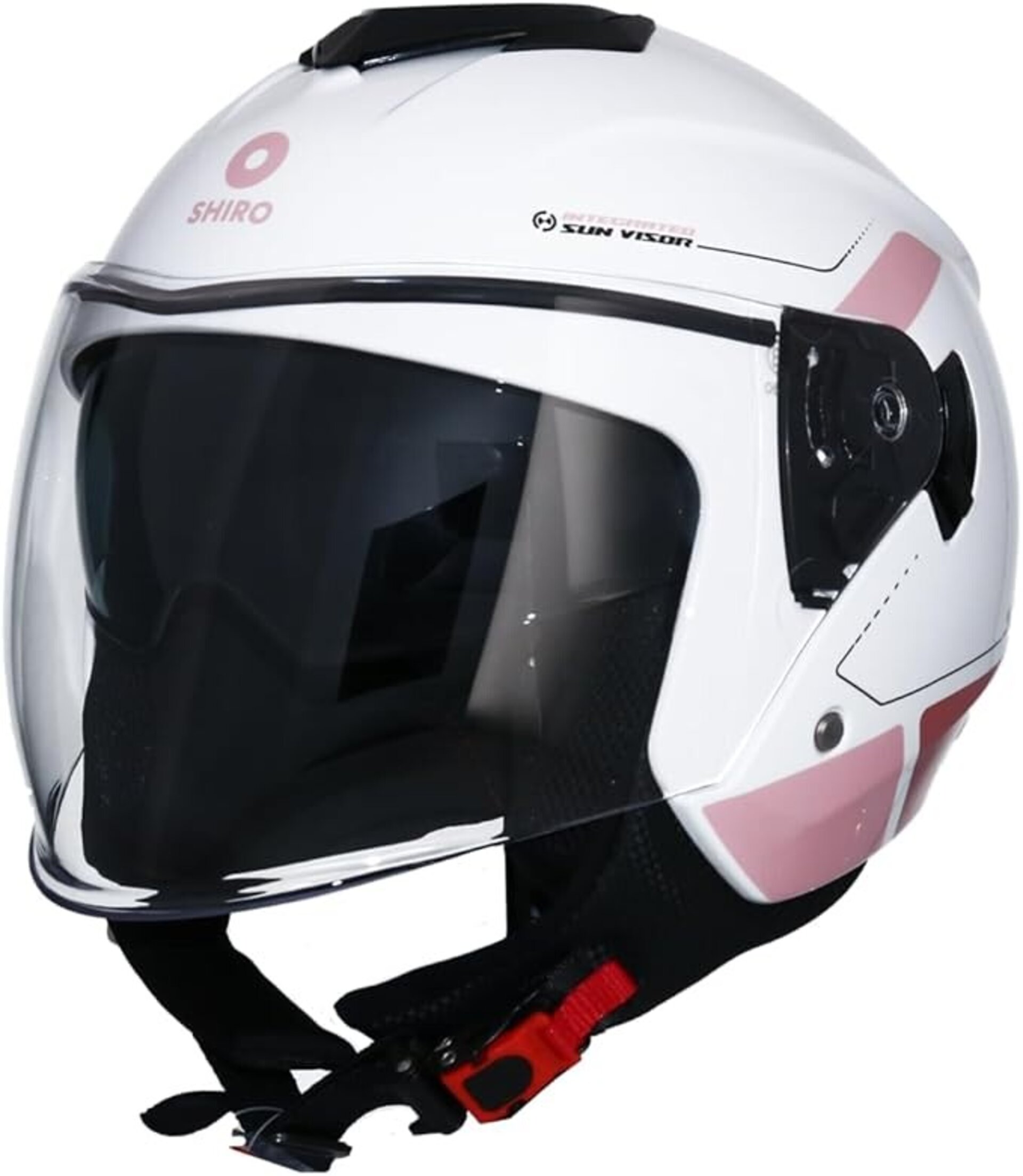 CASCO JET GAFA SOLAR SHIRO IBIZA SPORTAGE BLANCO PERLA ROSA - 5