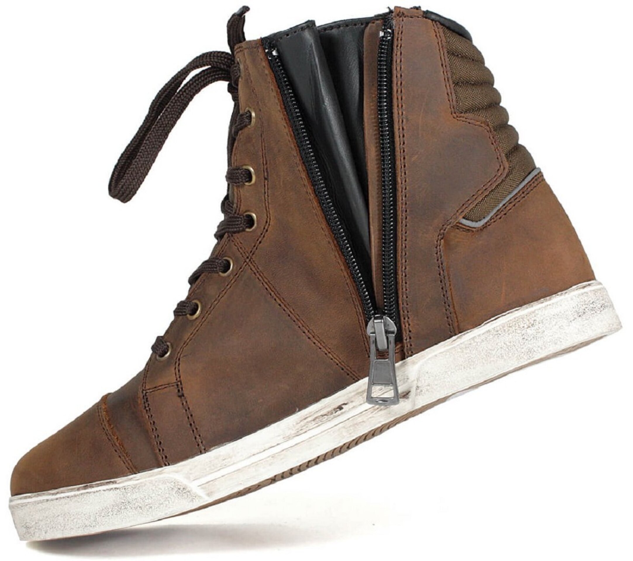 ZAPATILLAS MOTO URBANAS EN PIEL HARISSON YANKEE MARRON - 3