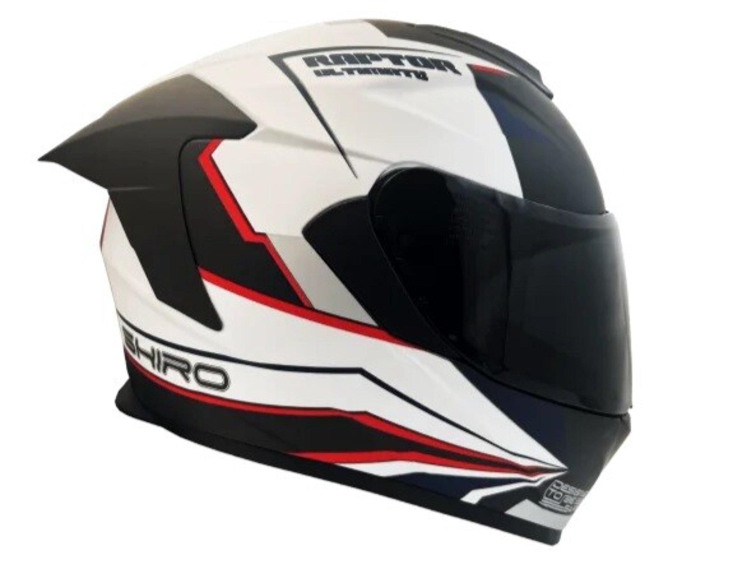 CASCO INTEGRAL SHIRO RAPTOR ULTIMATE NEGRO MATE BLANCO - 2